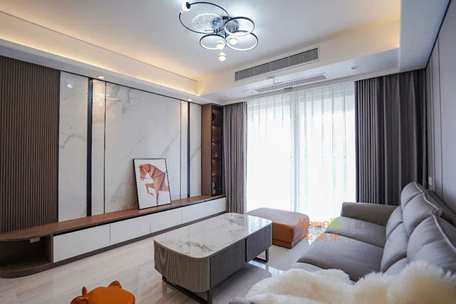 98㎡三居，現(xiàn)代風(fēng)設(shè)計(jì)搭配實(shí)用原木軟裝，打造寬松且舒適的家